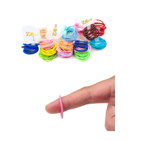 Baby Hair Ties for Thin Hair, Ponytail Holder for Newborn Girls, Multicolor Rubber Bands, 100pcs
