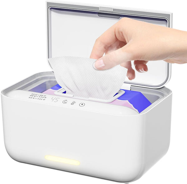 Wipe Warmer,Baby Wipe Warmer Dispenser,Large Capacity Wipe Holder Box Container with Night