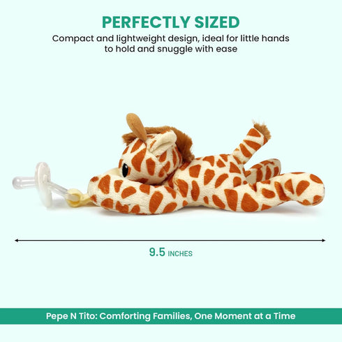 Detachable Pacifier Holder Silicone Pacifier with Stuffed Animal Removeable Baby Pacifier Holder for Cuddling