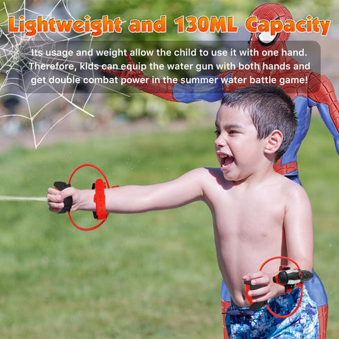 Water Guns - econoLED Spider Web Shooters Toy, Superhero Squirt Guns for Kids, Wrist Water Sprayer Toy for Backyard Fun