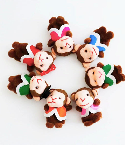 5 Little Monkeys Finger Puppets for Kids - 7 Pack Plush Storytelling Theater Role Play Toys for Toddlers