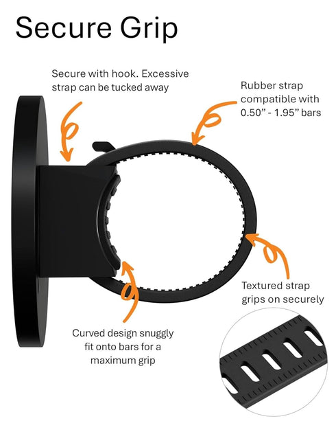 Magnetic Phone Holder for Stroller, Shopping Cart & Golf Push Cart | Handlebar Phone Mount for MagSafe | Strap
