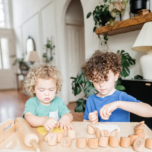 Set Alphabet Playdough Stamps for Kids - Lowercase Letter Stamp - ABC Toddler Clay Dough Stampers