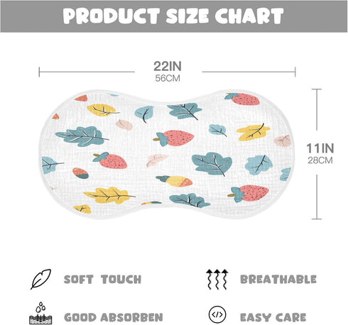 YETTASBIN Strawberry Leaves Muslin Baby Burp Cloth, Super Soft Absorbent Cotton Burp Rag Baby Bibs Feeding Cloth