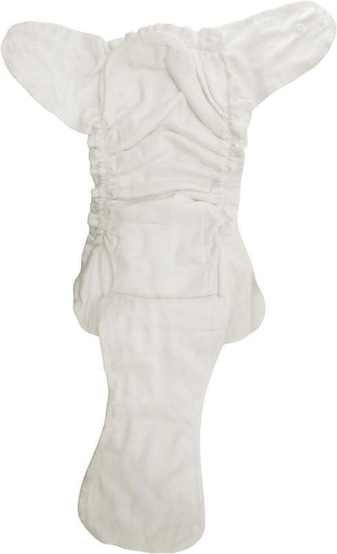 Cozy 100% (730 lbs) Cubs Birdseye Fitted Cloth Diaper Cotton, Snaps, Soft Elastics, Two Sizes