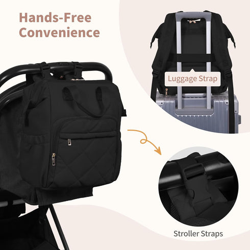 Backpack Backpack Backpack CEI-CEI Diaper Bag for Mom and Dad, Puffer Baby Bag with Insulated Pocket, Water-Resistant