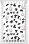 Cow Print Themed Fitted Mini Crib Sheets,Portable Mini Crib Sheets Ultra Soft