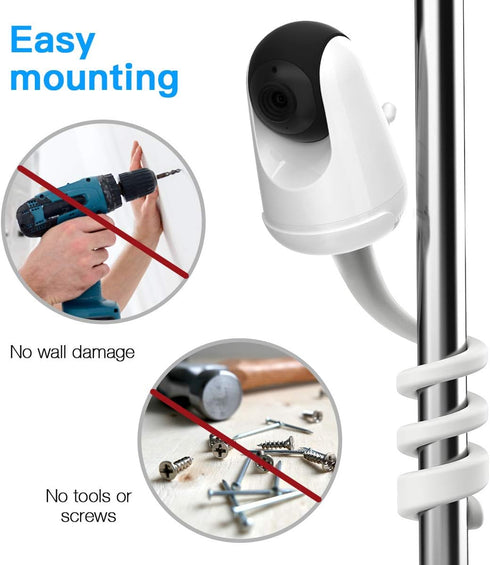 Baby Monitor Crib Mount for HiPP Baby Monitor Mount for Toddler - Twist Versatile Mounting Kit for VAVAHiPP Baby Monitor(1-Pack,White)
