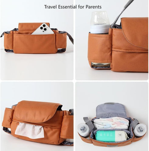 hadefa Stroller Organizer Bag Universal Stroller Hanging Bag, Waterproof Multi-Functional Storage Pouch for Diapers