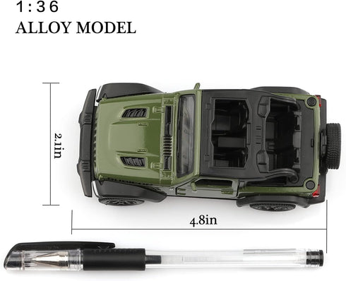 1/36 Scale Jeep Wrangler Rubicon Diecast Car Models, Pull Back Vehicles, Cars Gifts for Boys Girls