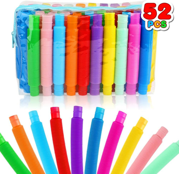 52 Pack Pop Tubes, Sensory Toys Party Favors for Kids 8-12 Fidget