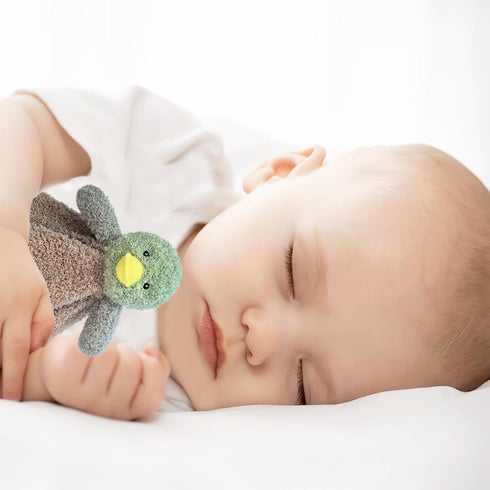 14 Inches Baby Mallard Duck Soft Stuffed Animal Security Blanket, Plush Green Duck Character Lovey Blanket, Baby