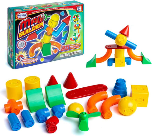 POPULAR PLAYTHINGS Mag Builder Building Set, 20 Piece, Model 18301