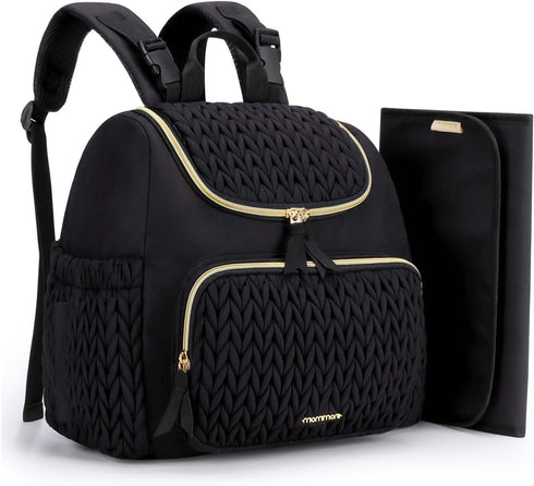 mommore Small Diaper Bag, Stylish Baby Backpack with Insulated Pockets, Changing Pad, and Stroller Straps