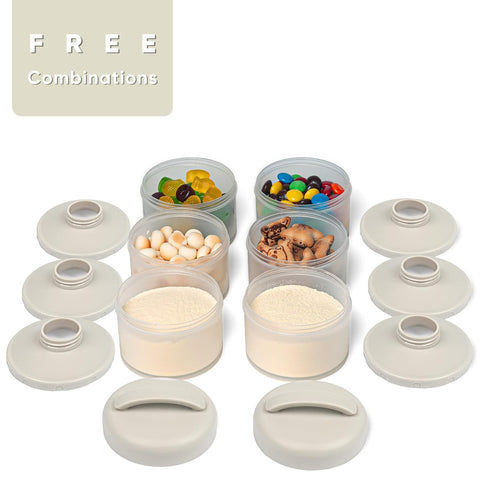 2 Pack, Termichy Stackable Formula Dispenser Portable Milk Powder Container, Warm Grey