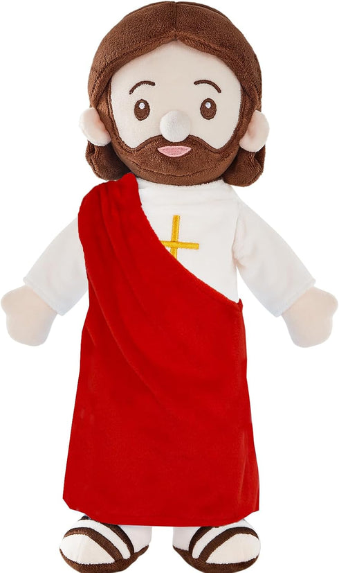 14.2" Jesus Plush Doll Jesus Plushie Stuffed Toy Christian Stuff Religious for Kids Christening Easter (Red)