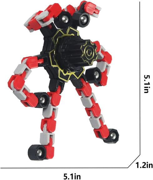 DUOBAOJIA 6 PCS Fidget Spinners, Deformable Robot Fingertip Toy, Transformable Fidget Spinners for Kids, Fingertip Gyro
