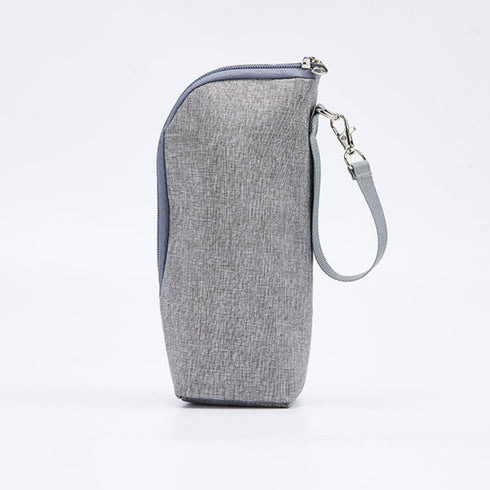 VOSAREA Insulated Bottle Bag Thermal Nursing Bottle Pouch Leak-proof Grey Portable Breast Milk Storage for Outdoor