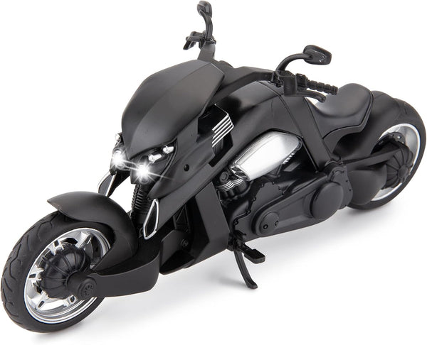 BDTCTK 1:12 Compatible Travertson V-rex Motorcycle Toy Car, Model Car Gift for Adults and Kids (Black)