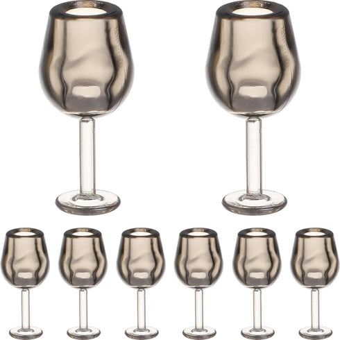 Toddmomy 10Pcs Mini Dollhouse Wine Glasses - 1:12 Scale Kitchen Toys and Accessories