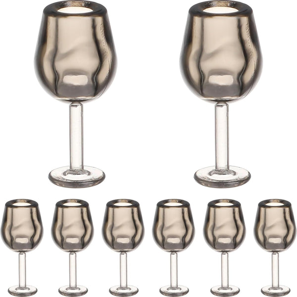 Toddmomy 10Pcs Mini Dollhouse Wine Glasses - 1:12 Scale Kitchen Toys and Accessories