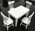 SXFSE 1:12 Set Dollhouse Decoration Accessories, Dollhouse Miniature Furniture Wooden White Dining Table Chair Model