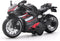Pull Back Motorcycle Model - 1:12 Scale Toy with Light and Music, Gift for Children Boys and Girls (Black)