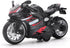 Pull Back Motorcycle Model - 1:12 Scale Toy with Light and Music, Gift for Children Boys and Girls (Black)