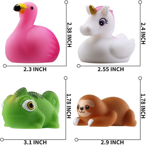 No Hole Bath Toy, 12 Pack Light Up Animal Tub Toys for Toddler Swimming Pool Party, Bathtub Game