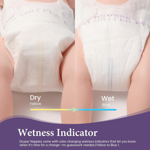 DRYPER 6 (35+ lbs), 3D 30 Baby Diaper, Disposable Diaper Newborn Nappies Size Leak Guards & Wetness Indicator