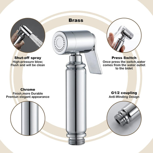WIMPBLADB HandheldSprayer for Toilet Round Cloth Diaper Sprayer BrassSprayer for Toilet HandheldSprayer - for Feminine