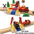 DSHMIXIA Set 3-5 Wooden Crane Toy with Train Cars - Compatible with Major Wooden Rail Brands - Ages