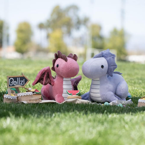 Bellzi Fire Dragon Plush Toy - Cute Stuffed Animal - Perfect Gift for Kids and Toddlers