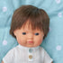Miniland Educational 15" Anatomically Correct Baby Doll, Caucasian Boy, Brunette, Multi