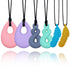 Chew Necklaces for Sensory Kids - 6 Pack Silicone Chewy Necklace for Kids and Adults with Autism