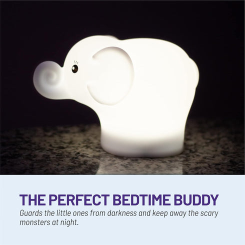 Lumipets Remote Control Silicone Night Light for Kids - Elephant Design with 9 Soft Colors & Sleep Timer