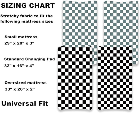 Jola's House 4 Pack Checkered Plaid Crib Sheets Neutral Breathable Buffalo Check Fitted Baby Sheets Nursery Sheets