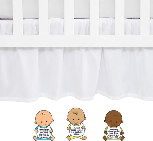 Love2Sleep 100% 800 Count, (24" 38"+10") Inch Dust Ruffle Crib Skirt, Egyptian Cotton Thread Mini Crib Size x Drop