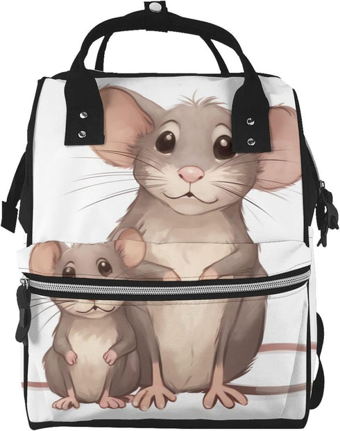 HCBPWVQA Rats Diaper Bag with Changing Pad and Pacifier Holder, Multifunction Laptop Backpack