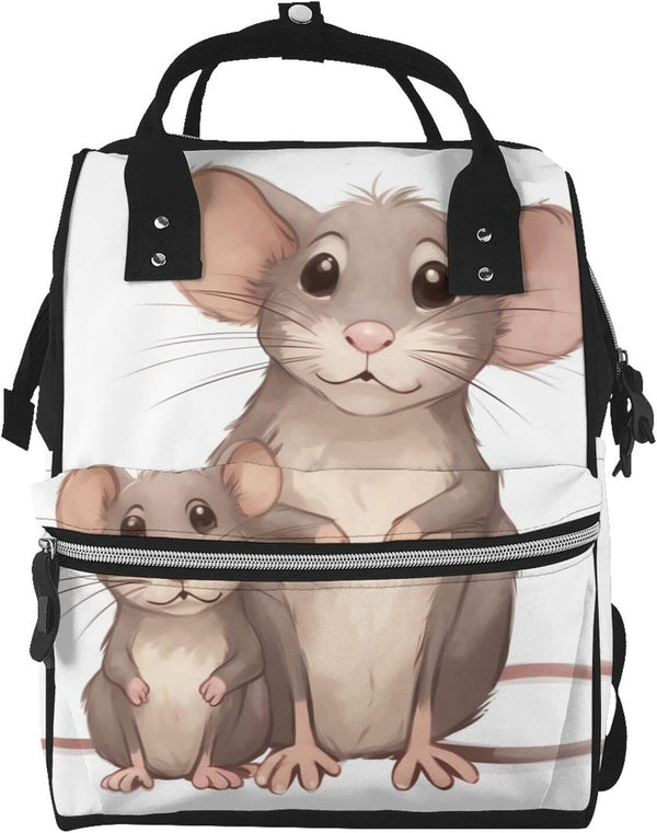 HCBPWVQA Rats Diaper Bag with Changing Pad and Pacifier Holder, Multifunction Laptop Backpack