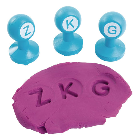 Set, Set 26 Colorations Alphabet Dough Stampers Uppercase Letters of Letter Stamps, Fun ABC Learning Tool for Toddlers