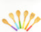 Rainbow Bamboo Kitchen Utensil Set for Kids Montessori-Inspired 6-Piece Real Cooking Tools