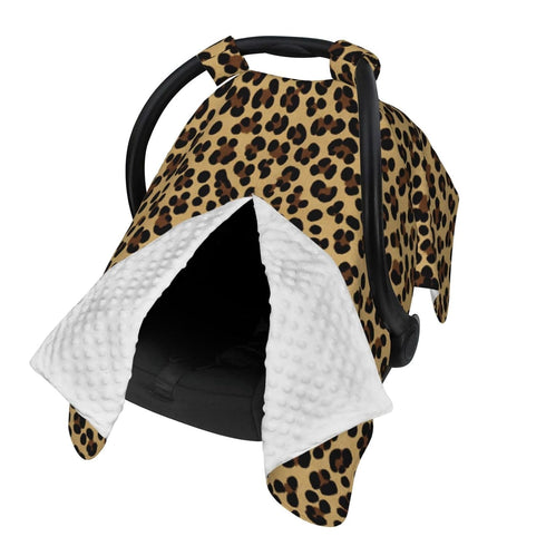 KiuLoam Animal Leopard Cheetah Print Baby Car Seat Canopy, Nursing Cover Breastfeeding Scarf, Stretchy Soft Breathable