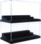 Minifigure Display Case for Action Figures, Dustproof Acrylic Box with 3 Movable Steps for Collection Models
