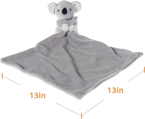 Apricot Lamb Stuffed Animals Security Blanket, Gray Koala Infant Nursery Character Luxury Snuggler Plush