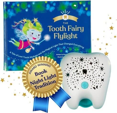 Tooth Fairy Kit & Gift Set, Flylight Projector Night Light, Storybook &