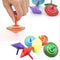 6 Pcs Set of Handmade Painted Wood Spinning Tops, Educational Toys for Kindergarten