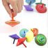 6 Pcs Set of Handmade Painted Wood Spinning Tops, Educational Toys for Kindergarten