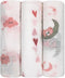 LMED Babyland 100% Muslin Cotton Baby Receiving Cloths, 3-Pack, 27x27 in (70x70cm), Soft &