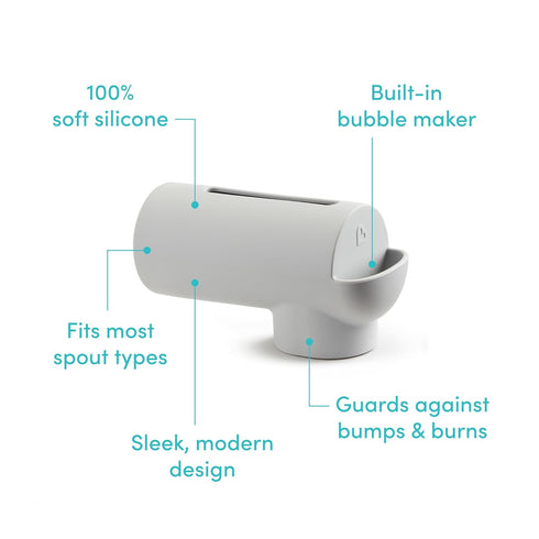 Munchkin Grey Soft Spot Bath Spout Cover with Bubble Bath Dispenser